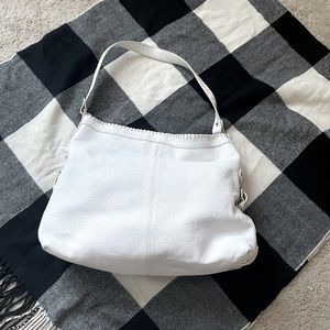 Tignanello white leather handbag EUC